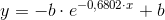 y=-b\cdot e^{-0{,}6802\cdot x}+b