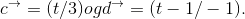 c^\rightarrow =(t/3) og d^\rightarrow =(t-1/-1).