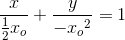 \frac{x}{\tfrac{1}{2}x_o}+\frac{y}{-{x_o}^2}=1