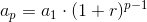 a_{p}=a_1\cdot (1+r)^{p-1}