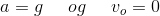 a=g\; \; \; \; \; og\; \; \; \; \;v_o=0