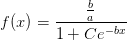 f(x)=\frac{\tfrac{b}{a}}{1+Ce^{-bx}}