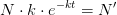 N\cdot k\cdot e^{-kt} =N'
