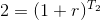 2=(1+r)^{T_2}
