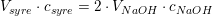 \small V_{syre}\cdot c_{syre}=2\cdot V_{NaOH}\cdot c_{NaOH}