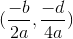 (\frac{-b}{2a},\frac{-d}{4a})