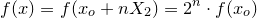 \small \small f(x)=f(x_o+nX_2)=2^n\cdot f(x_o)