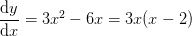 \frac{\mathrm{d} y}{\mathrm{d} x}=3x^2-6x=3x(x-2)