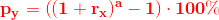\bold{\color{Red} p_y=\left ((1+r_x)^a-1 \right )\cdot 100\%}