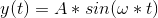 y(t)=A*sin(\omega *t)