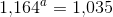 1{,}164^a=1{,}035