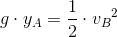 g\cdot y_A=\frac{1}{2}\cdot {v_B}^2