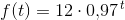 f(t)=12\cdot 0{,}97^{\, t}