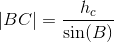 |BC|=\frac{h_c}{\sin(B)}