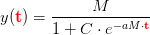 y(\mathbf{\color{Red} t})=\frac{M}{1+C\cdot e^{-aM\cdot \mathbf{\color{Red} t}}}
