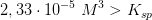 2,33\cdot 10^{-5}\; M^3> K_{sp}
