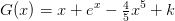 G(x)=x+e^x-\tfrac{4}{5}x^5+k