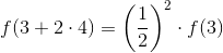 f(3+2\cdot 4)=\left (\frac{1}{2} \right )^2\cdot f(3)