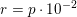 \small \small r=p\cdot 10^{-2}