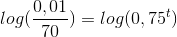 log(\frac{0,01}{70})=log(0,75^t)