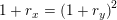 \small 1+r_x=\left ( 1+r_y \right )^{2}