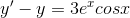 y'-y=3e^x cosx