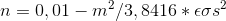 n=0,01-m^2/3,8416*\epsilon \sigma s^2