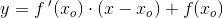 y=f{\: }'(x_o)\cdot (x-x_o)+f(x_o)