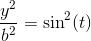 \frac{y^2}{b^2}= \sin^2(t)