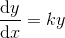\frac{\mathrm{d} y}{\mathrm{d} x}=ky