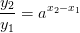 \frac{y_2}{y_1}= a^{x_2-x_1}