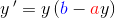 y{\, }'=y\left ( {\color{Blue} b}-{\color{Red} a}y \right )