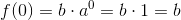 f(0)=b\cdot a^{0} = b \cdot 1 = b
