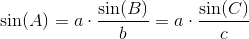 \sin(A)=a\cdot \frac{\sin(B)}{b}=a\cdot \frac{\sin(C)}{c}