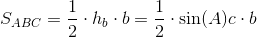 S_{ABC}=\frac{1}{2}\cdot h_b\cdot b = \frac{1}{2}\cdot \sin(A)c\cdot b