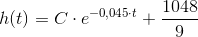 h(t)=C\cdot e^{-0,045\cdot t}+\frac{1048}{9}