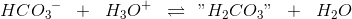 HC{O_{3}}^{-}\; \; +\; \; H_3O^+\; \; \rightleftharpoons \: \: 