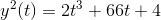 y^2(t)=2t^3+66t+4