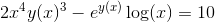 2 x^4 y(x)^3-e^{y(x)} \log (x) = 10