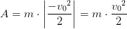 A=m\cdot\left |\frac{-{v_{0}}^{2}}{2} \right |=m\cdot\frac{{v_{0}}^{2}}{2}
