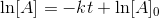 \ln [A]=-kt +\ln [A]_0