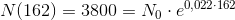 N(162)=3800=N_0\cdot e^{0{,}022\cdot 162}