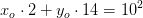 x_o\cdot 2+y_o\cdot 14=10^2
