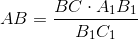 AB = \frac{BC\cdot A_{1}B_{1}}{B_{1}C_{1}}