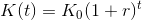 K(t)=K_0(1+r)^t