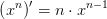 \left (x^n \right ){}'=n\cdot x^{n-1}