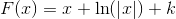 F(x)=x+\ln(\left | x \right |)+k
