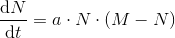 \frac{\mathrm{d} N}{\mathrm{d} t}=a\cdot N\cdot \left ( M-N \right )