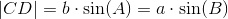\left | CD \right |=b\cdot \sin(A)=a\cdot \sin(B)