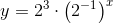 y=2^3\cdot \left ( 2^{-1} \right )^x